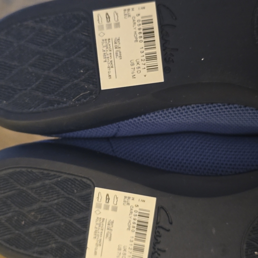 Clarks Cloudsteppers Women's Blue Knit Ballet Flats Comfort Cushion Bow Size 7.5 - Picture 8 of 8